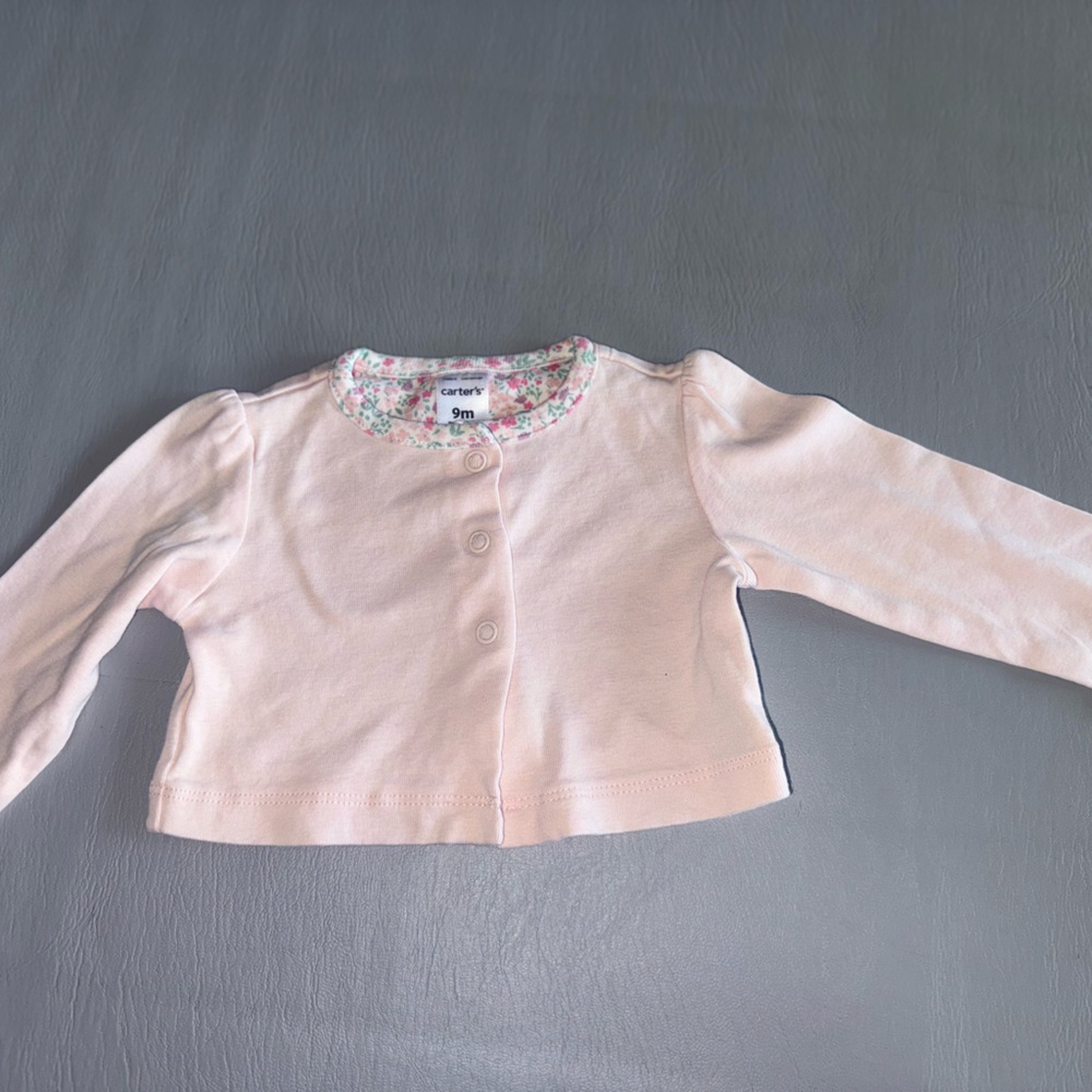 Carter's Light Pink Baby Cardigan‎ with Floral Collar